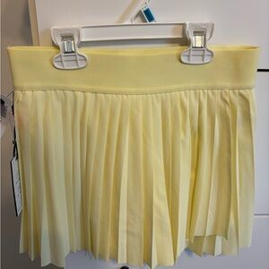 TNA Light Yellow Pleated Mini Skirt